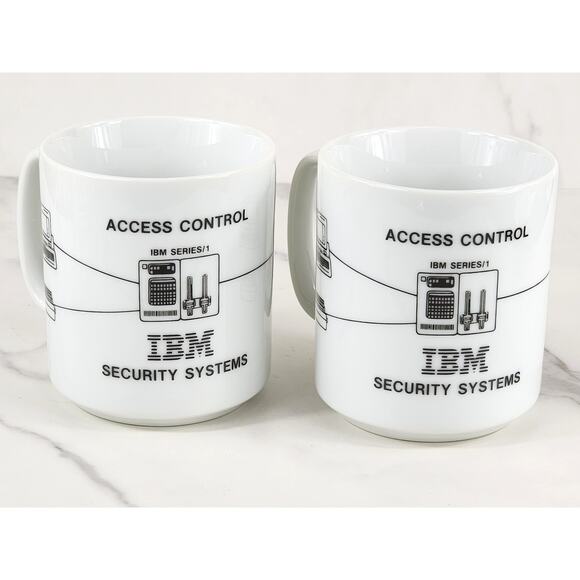 IBM Security Systems Cybersecurity Coffee Mug 14oz Teacup 80s 4" x2 Vintage - Picture 1 of 15